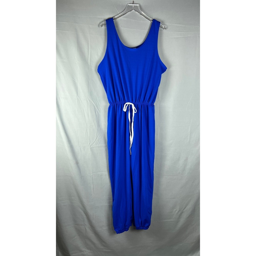 Capella Jumpsuit Womens 3XL Royal Blue Stretch Drawstring Tapered Leg Sleeveless